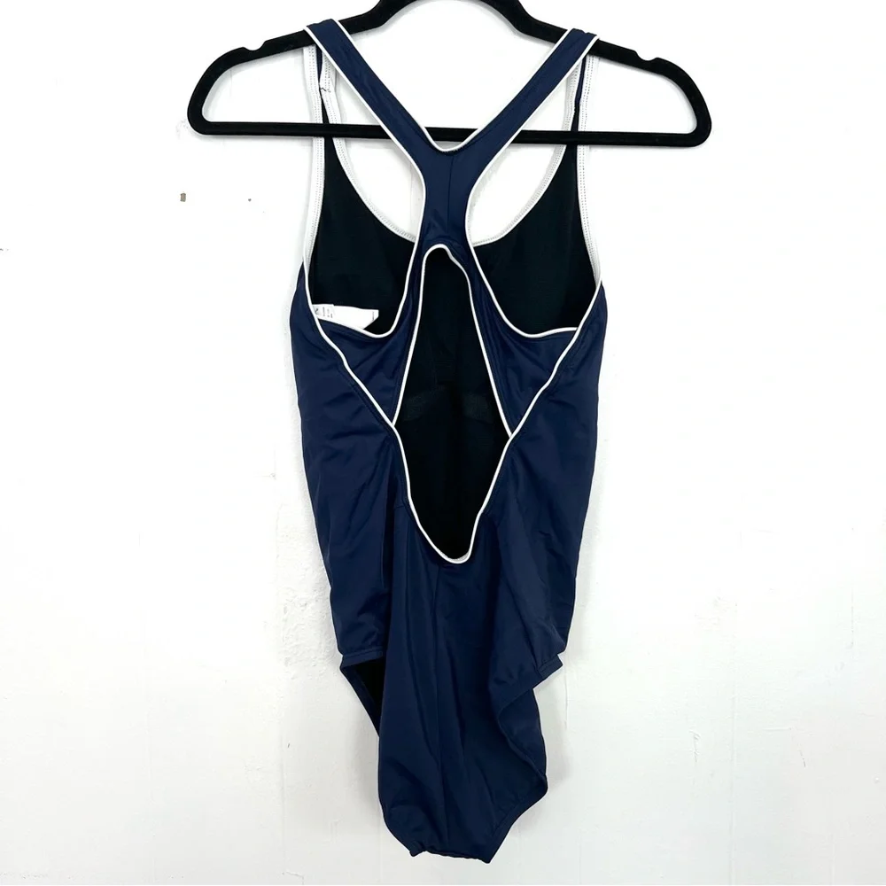NWOT Nike Navy Blue Racerback‎ One-Piece Swimsuit Medium cg